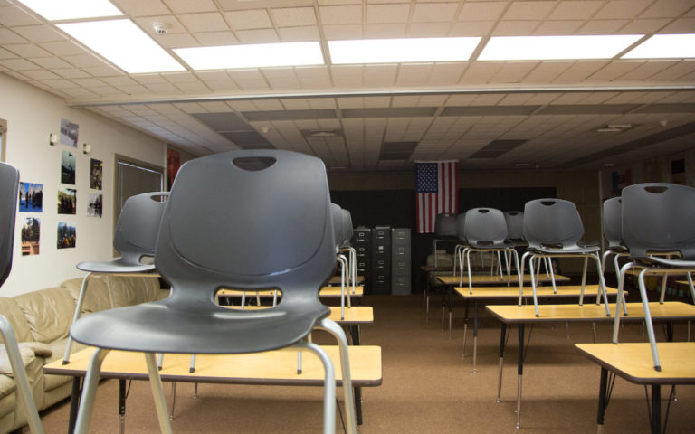 Chairs in empty classroom